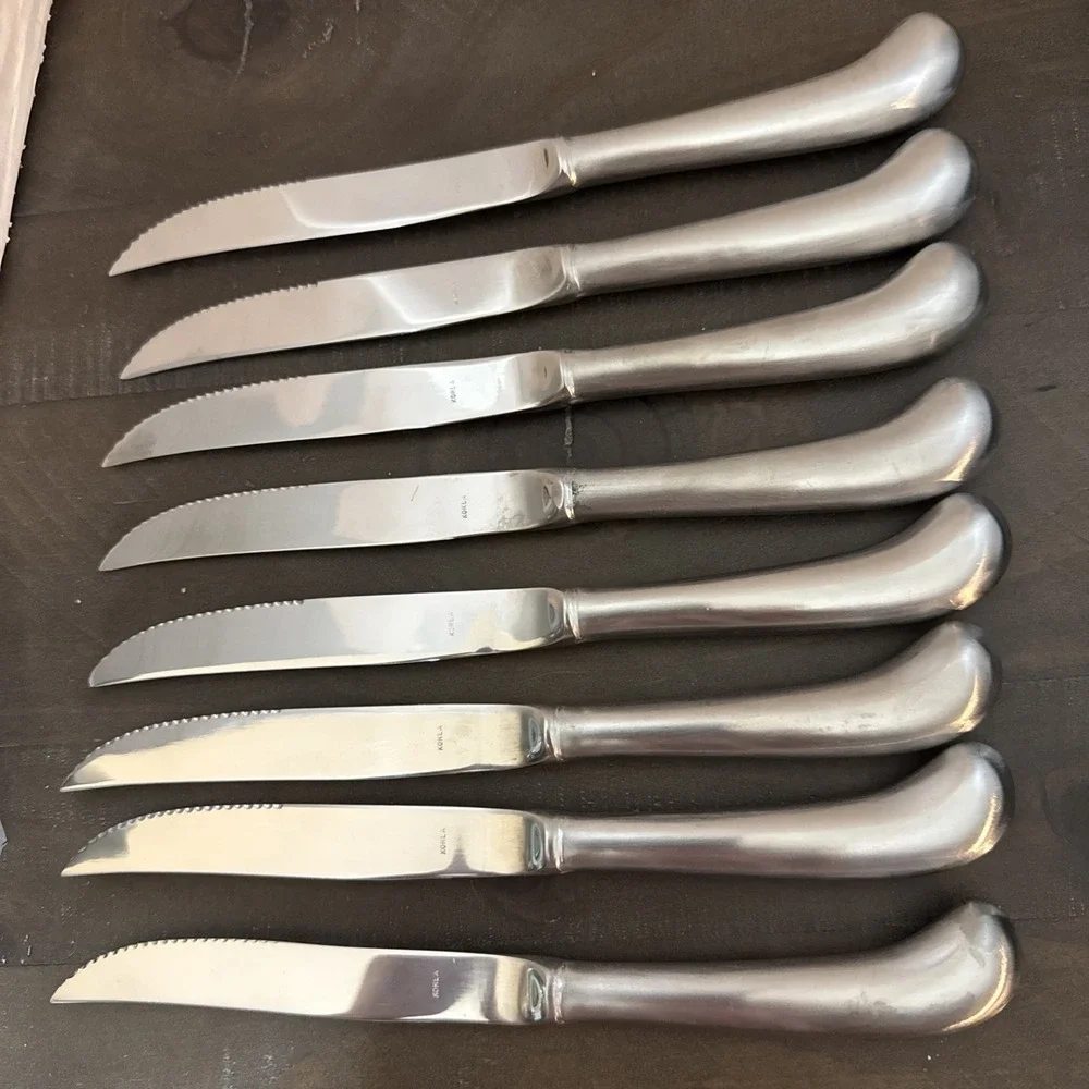 Oxford Hall Flatware Jamestown Stainless Hollow serrated steak knives Korea -8